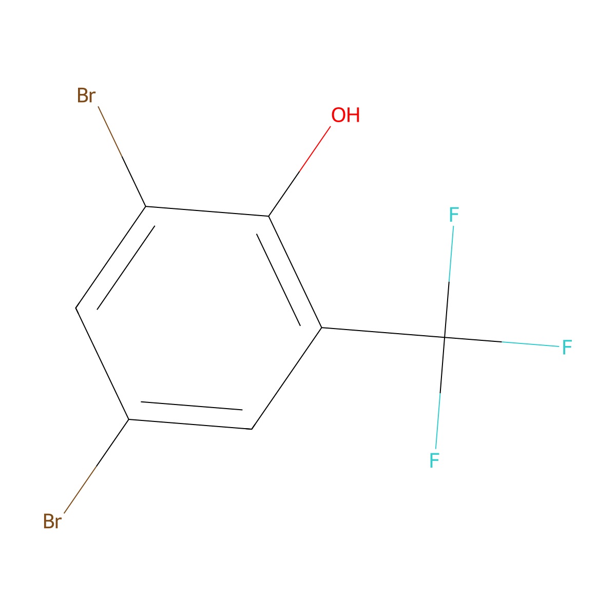 2,4-Dibromo-6-(trifluoromethyl)phenol molecular structure, CAS 392-92-7