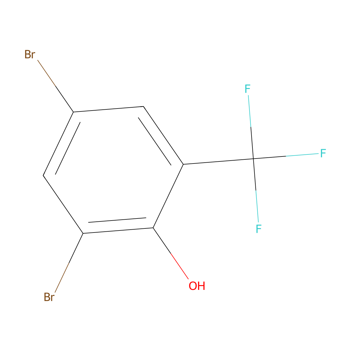 2,4-Dibromo-6-(trifluoromethyl)phenol molecular structure, CAS 392-92-7