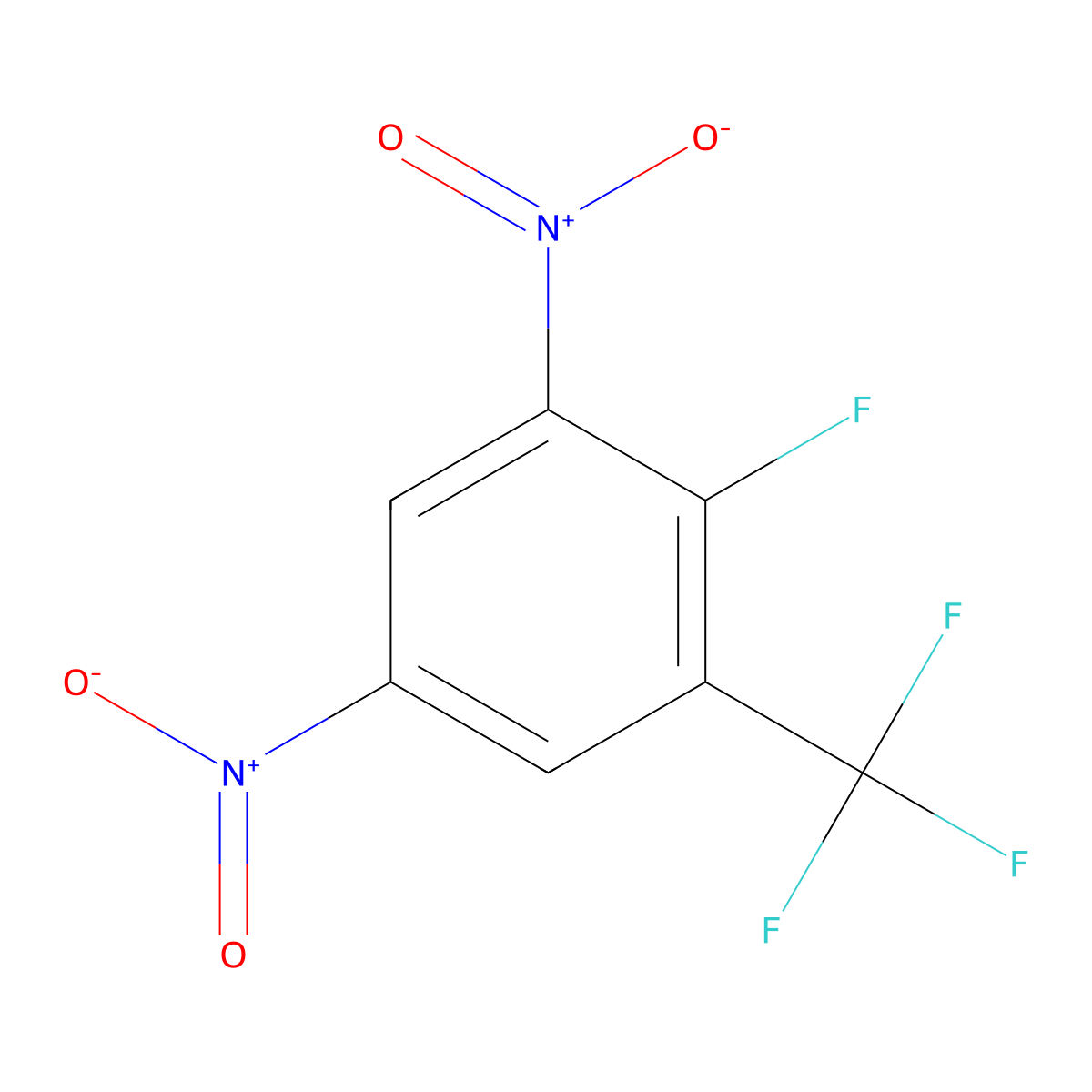 2-Fluoro-1,5-dinitro-3-(trifluoromethyl)benzene molecular structure, CAS 392-96-1
