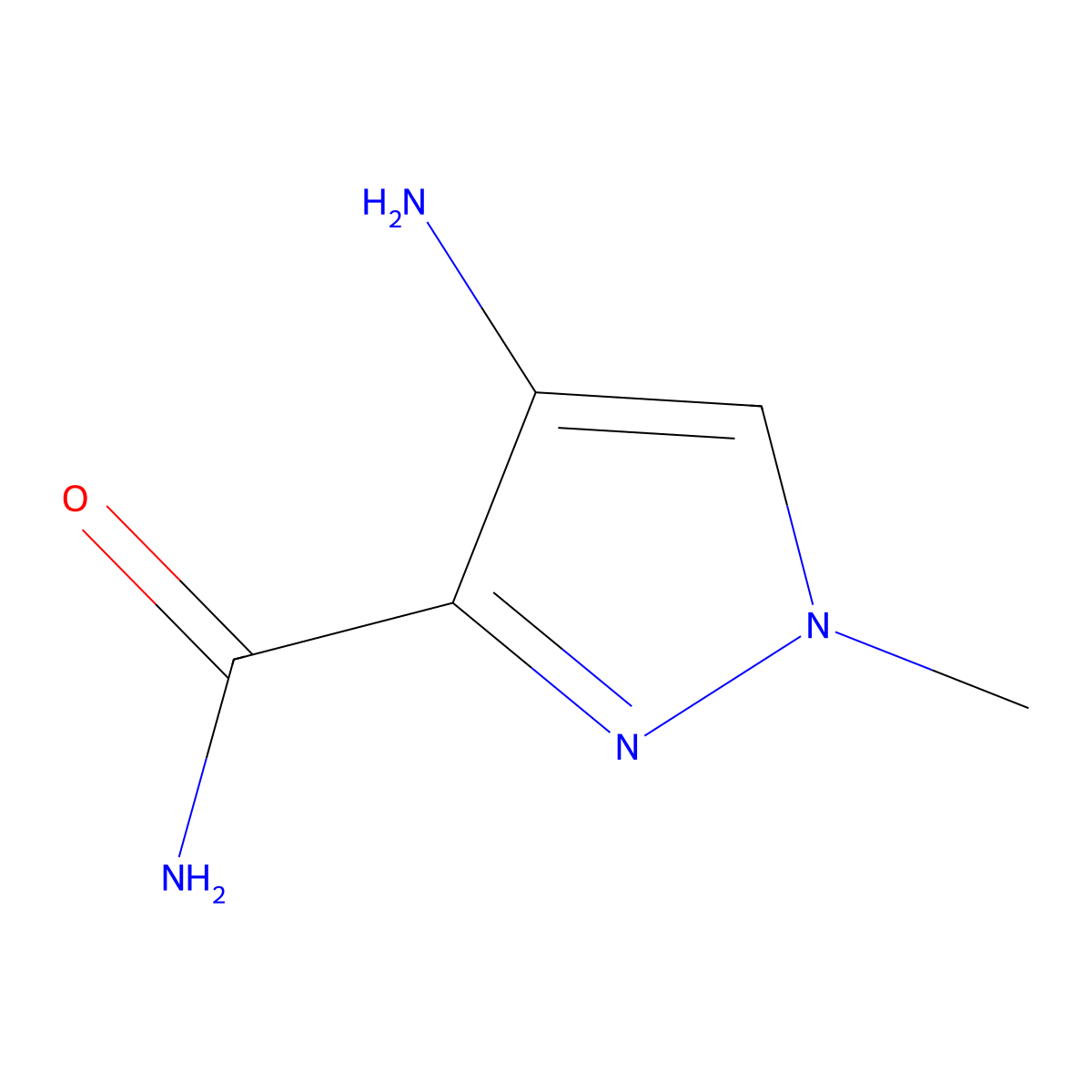 4-amino-1-methyl-1H-pyrazole-3-carboxamide molecular structure, CAS 3920-40-9