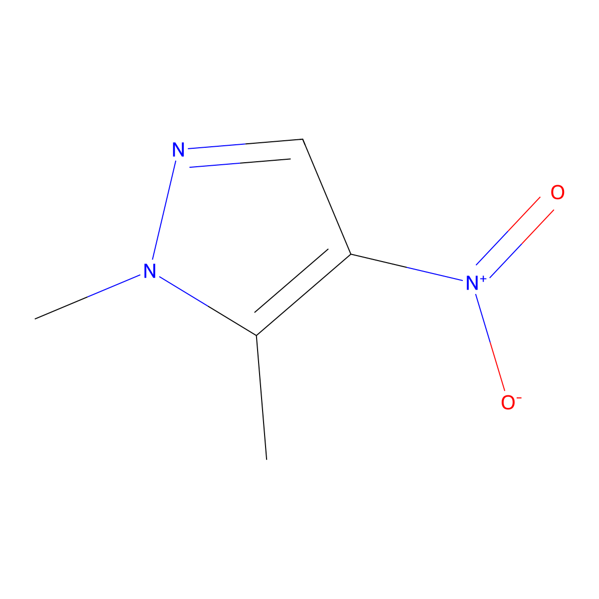 1,5-Dimethyl-4-nitro-1H-pyrazole molecular structure, CAS 3920-42-1