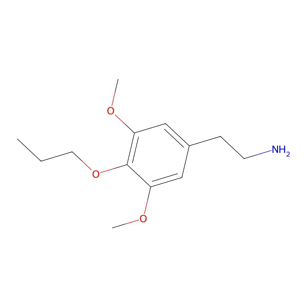 Proscaline molecular structure, CAS 39201-78-0