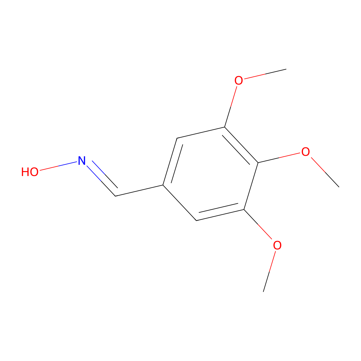 3,4,5-Trimethoxybenzaldehyde oxime molecular structure, CAS 39201-89-3