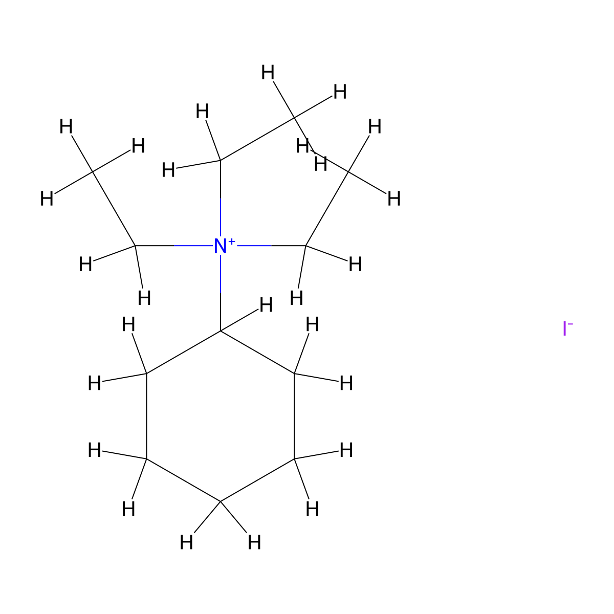 N,N,N-Triethylcyclohexanaminium iodide molecular structure, CAS 39202-90-9