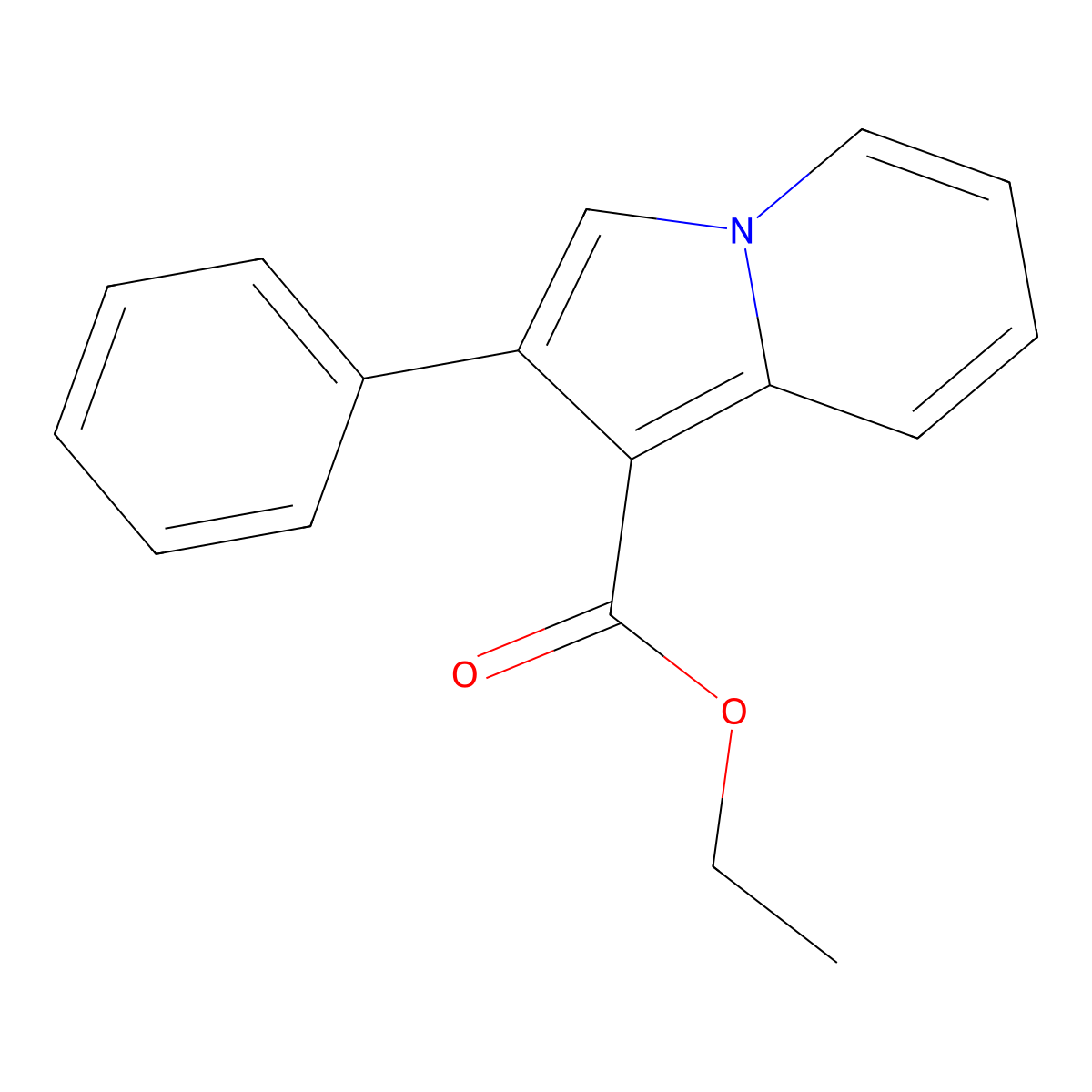 Ethyl 2-phenylindolizine-1-carboxylate molecular structure, CAS 39203-59-3