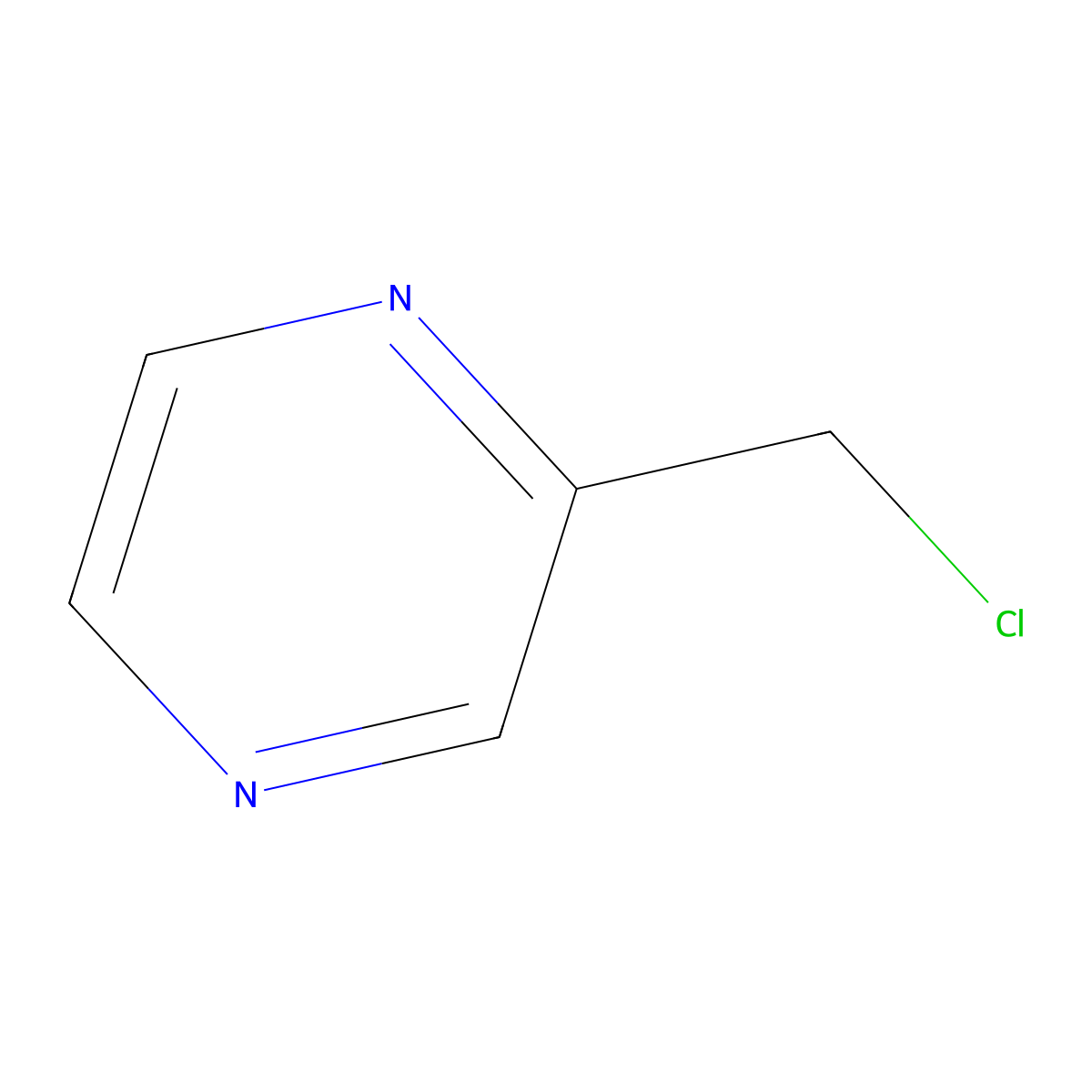 Pyrazine, 2-(chloromethyl)- molecular structure, CAS 39204-47-2