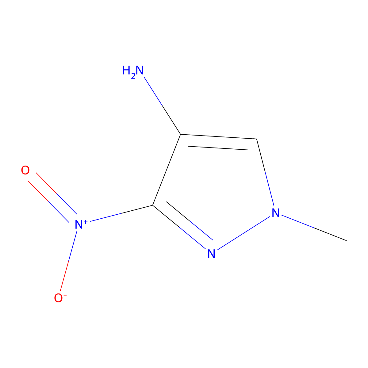 1-Methyl-3-nitro-1H-pyrazol-4-amine molecular structure, CAS 39205-76-0