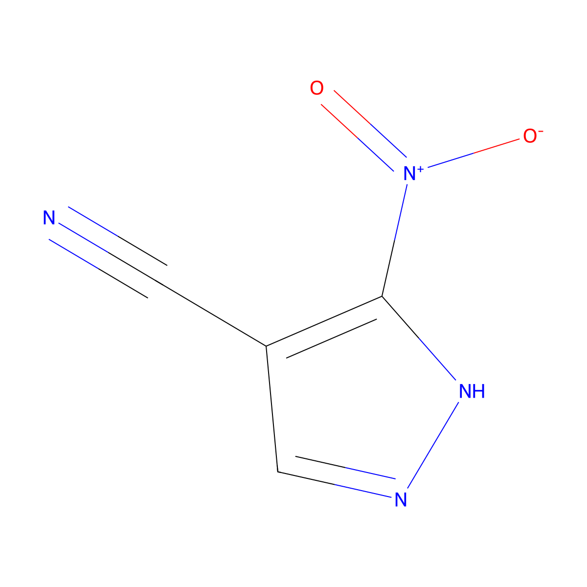 3-Nitro-1H-pyrazole-4-carbonitrile molecular structure, CAS 39205-87-3