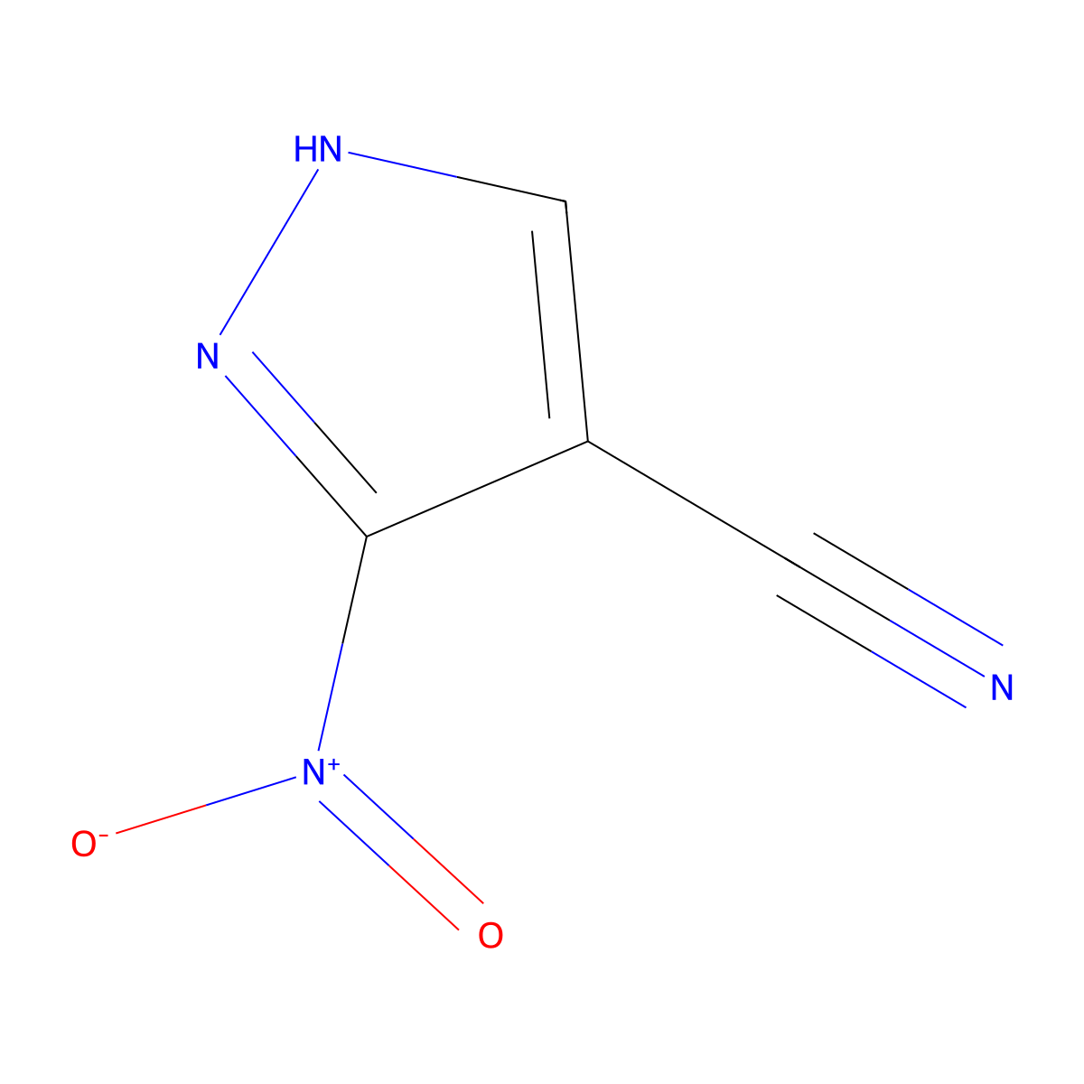 3-Nitro-1H-pyrazole-4-carbonitrile molecular structure, CAS 39205-87-3