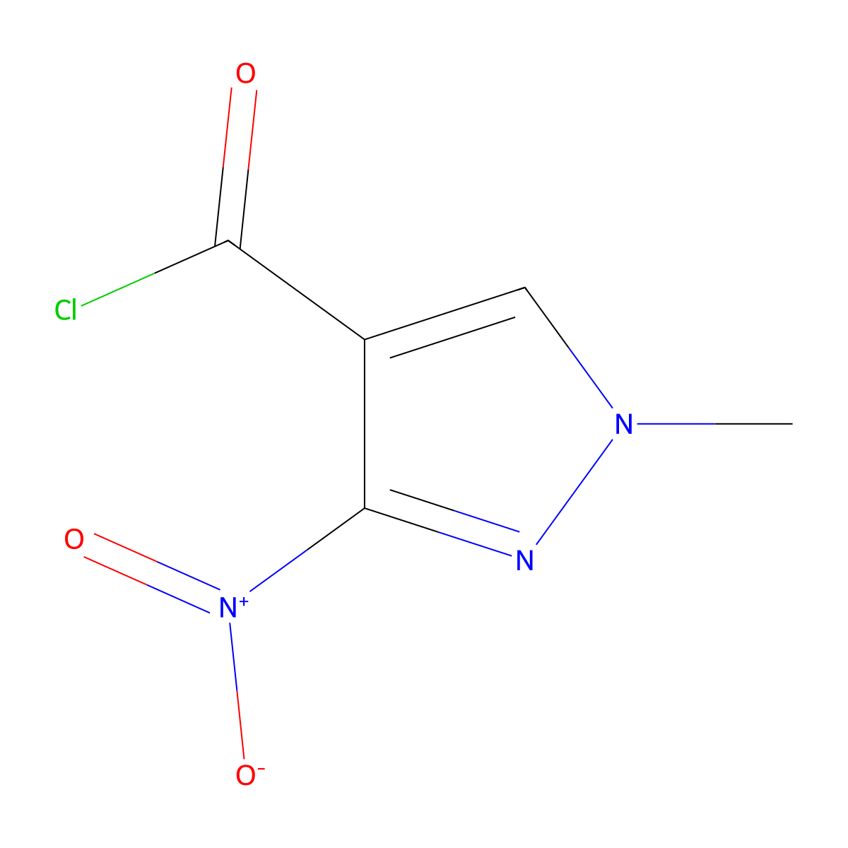 1-Methyl-3-nitro-1H-pyrazole-4-carbonyl chloride molecular structure, CAS 39205-89-5