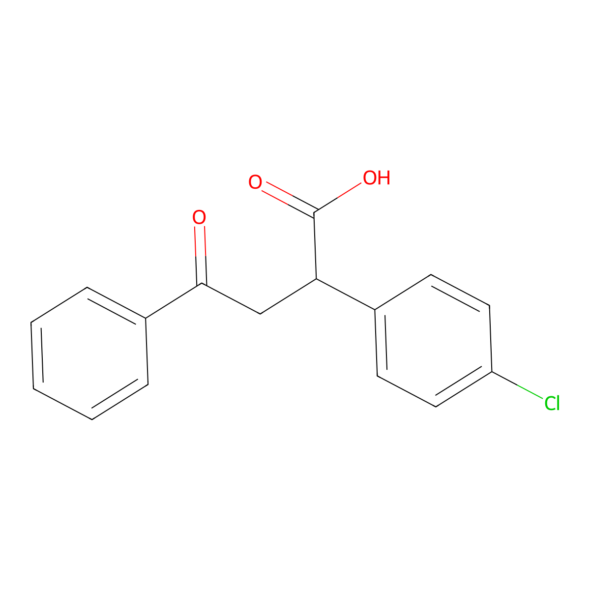 2-(4-Chlorophenyl)-4-oxo-4-phenylbutanoic acid molecular structure, CAS 39206-70-7