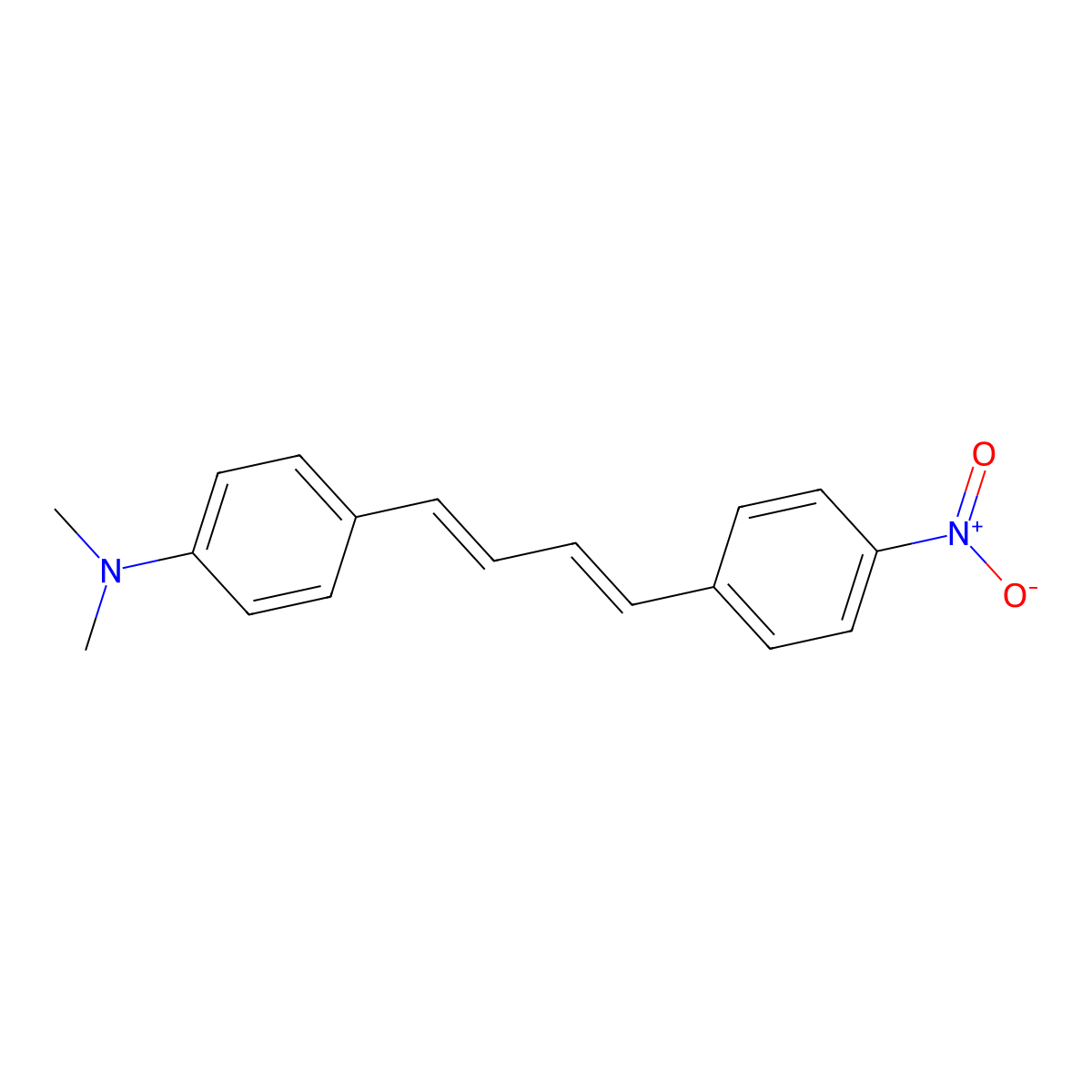 Benzenamine, N,N-dimethyl-4-[4-(4-nitrophenyl)-1,3-butadienyl]- molecular structure, CAS 39208-03-2
