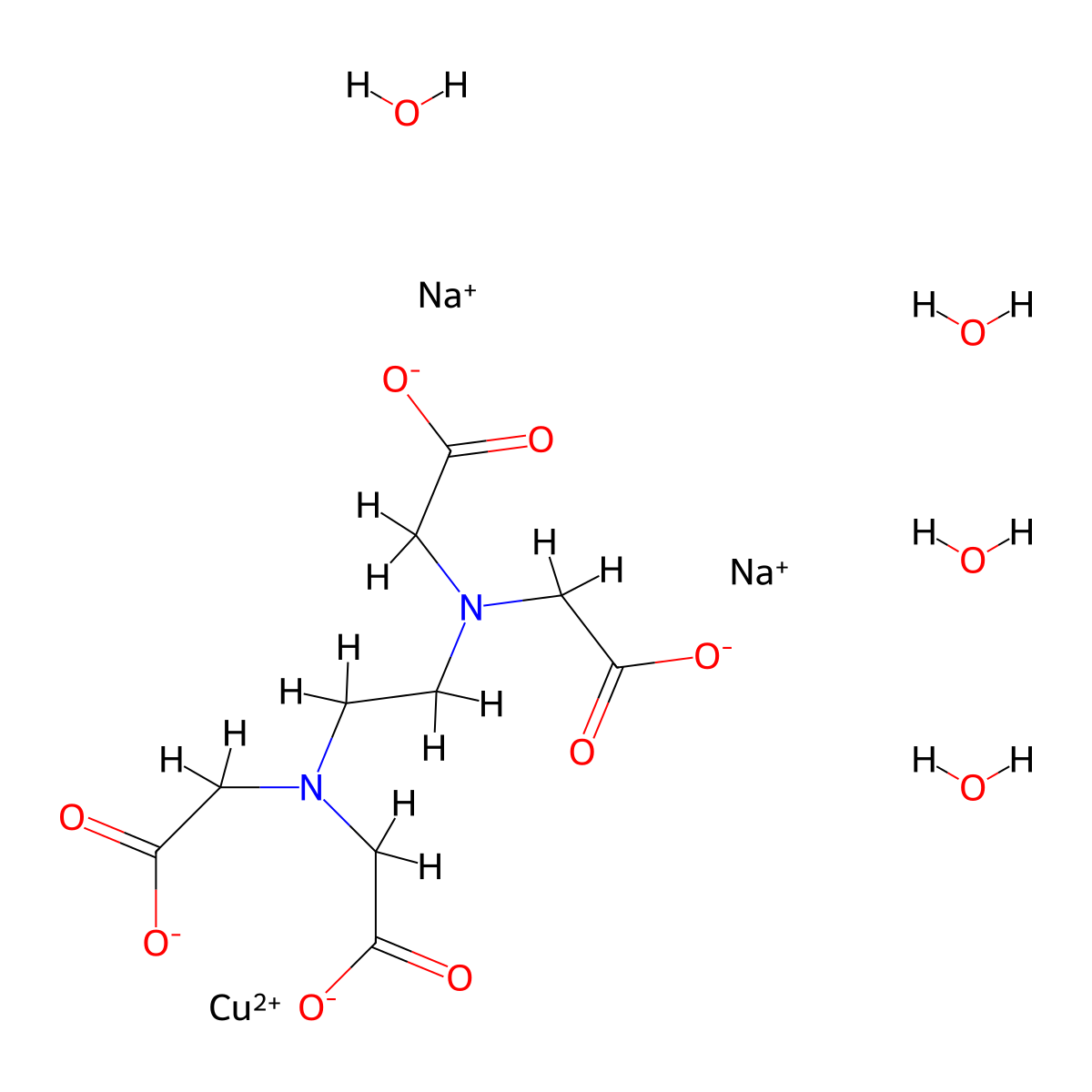 Ethylenediaminetetraacetic Acidcopper(II) Disodium Salt Tetrahydrate molecular structure, CAS 39208-15-6