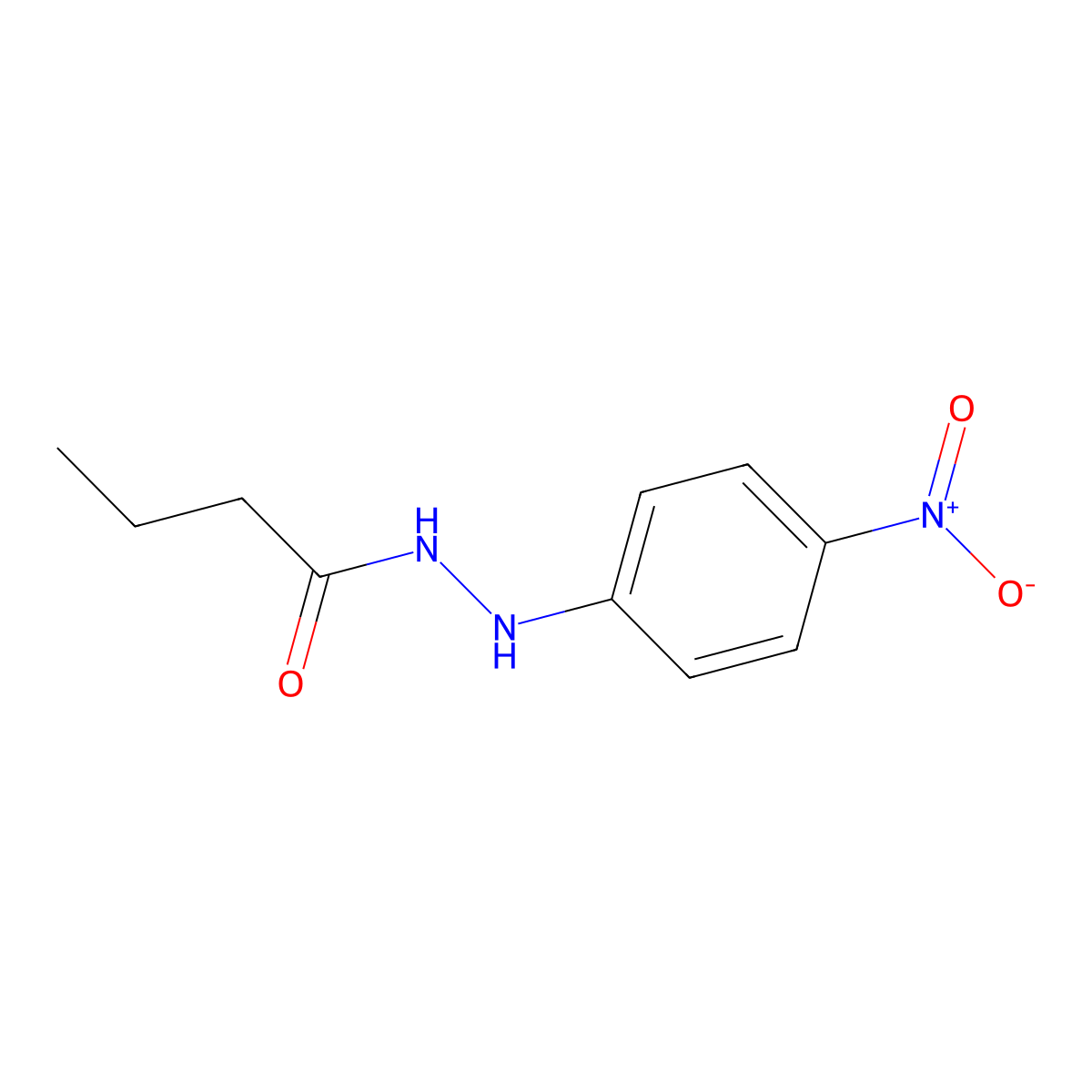 Butyric acid, 2-(p-nitrophenyl)hydrazide molecular structure, CAS 39209-14-8