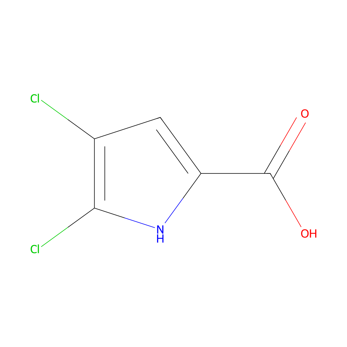 4,5-Dichloro-1H-pyrrole-2-carboxylic acid molecular structure, CAS 39209-94-4