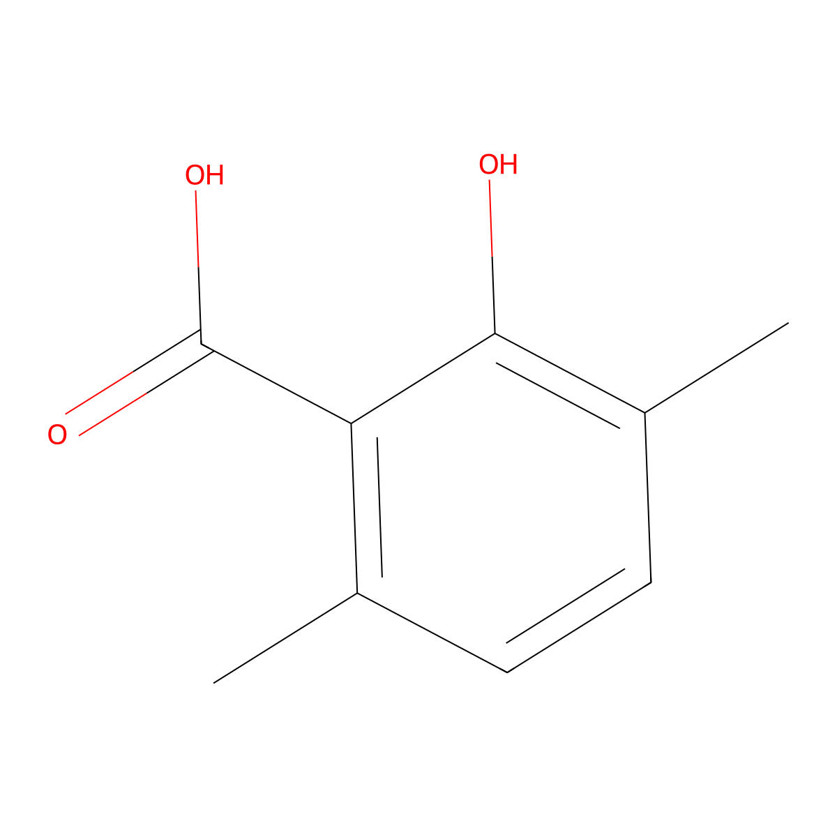 2-Hydroxy-3,6-dimethylbenzoic acid molecular structure, CAS 3921-12-8