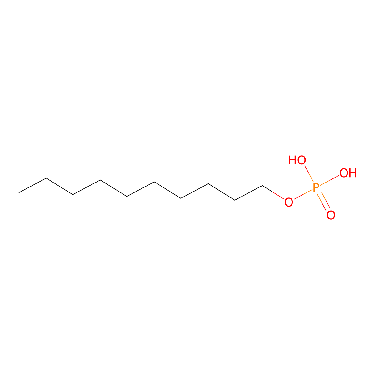 Decyl phosphate molecular structure, CAS 3921-30-0