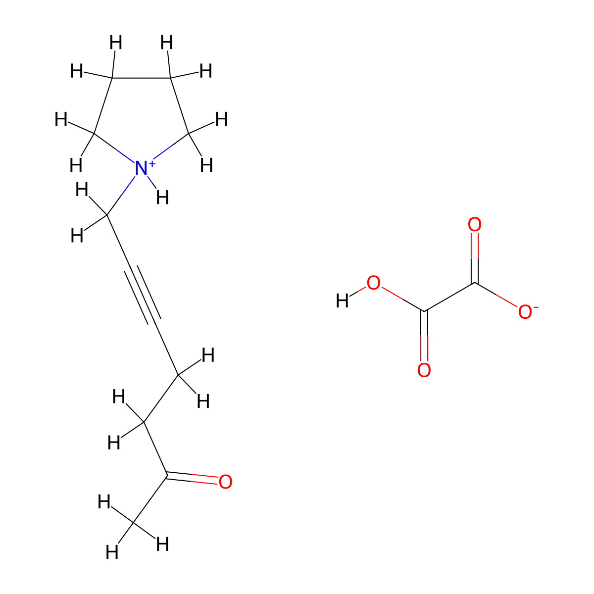 5-Heptyn-2-one, 7-(1-pyrrolidinyl)-, oxalate (1:1) molecular structure, CAS 3921-90-2