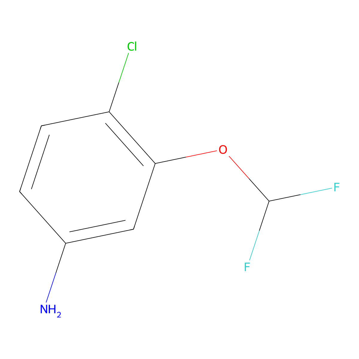 4-Chloro-3-(difluoromethoxy)aniline molecular structure, CAS 39211-54-6