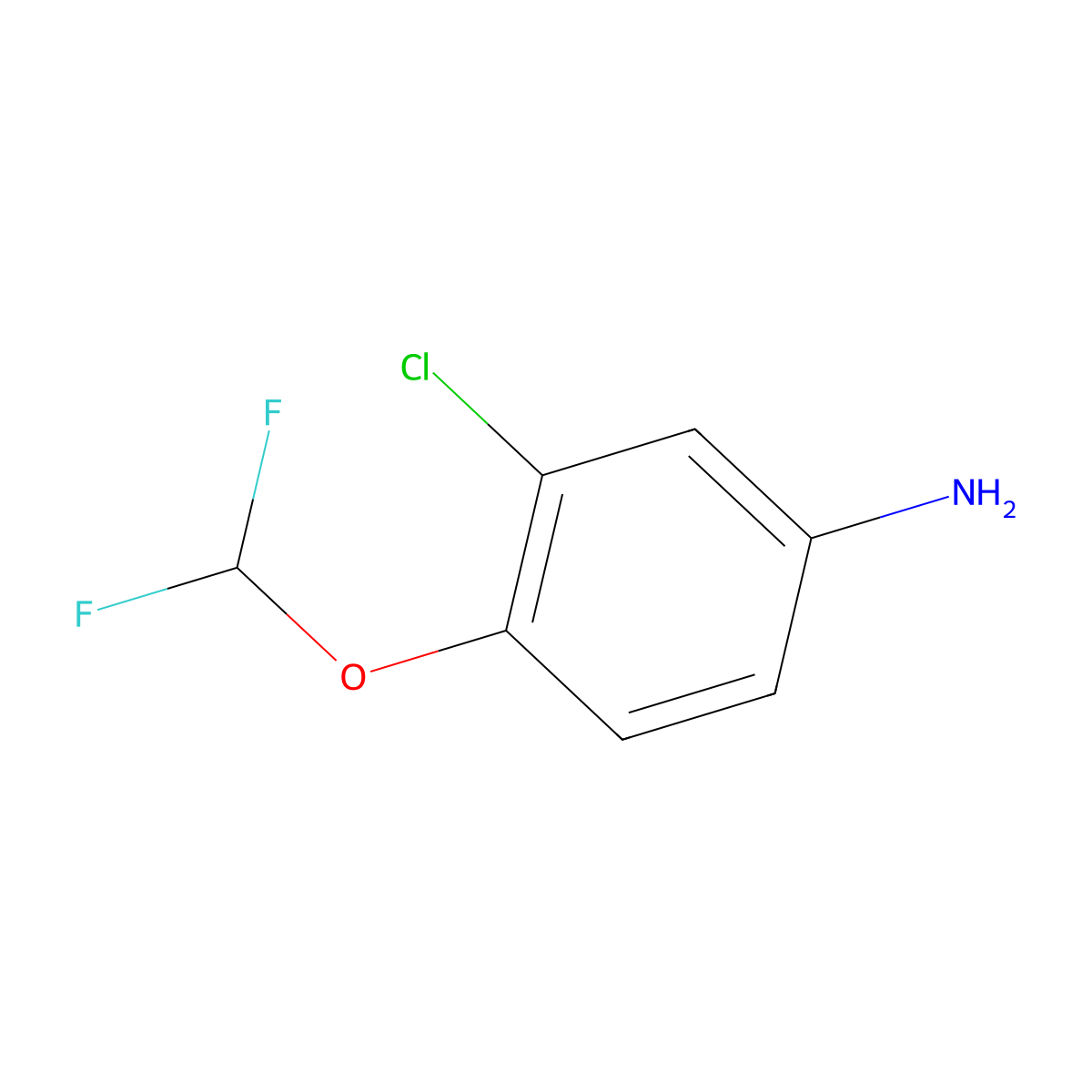 3-Chloro-4-(difluoromethoxy)aniline molecular structure, CAS 39211-55-7