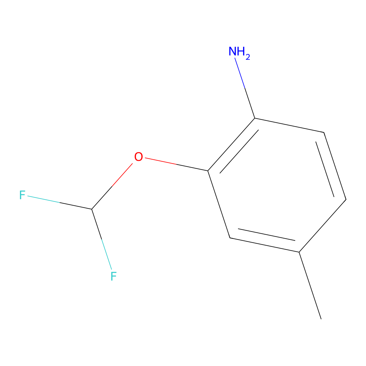 2-(Difluoromethoxy)-4-methylbenzenamine molecular structure, CAS 39211-56-8