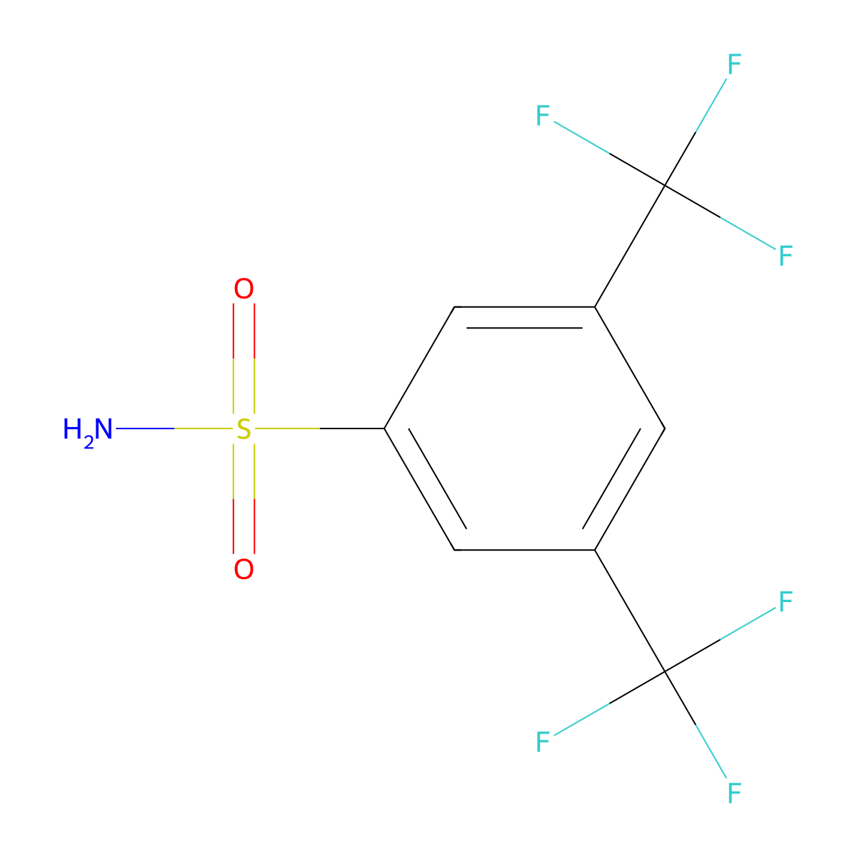 3,5-Bis(trifluoromethyl)benzenesulfonamide molecular structure, CAS 39213-22-4
