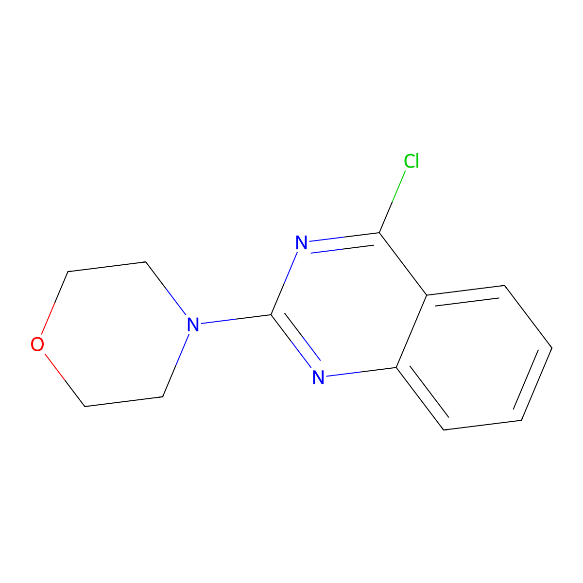 4-Chloro-2-morpholinoquinazoline molecular structure, CAS 39216-67-6