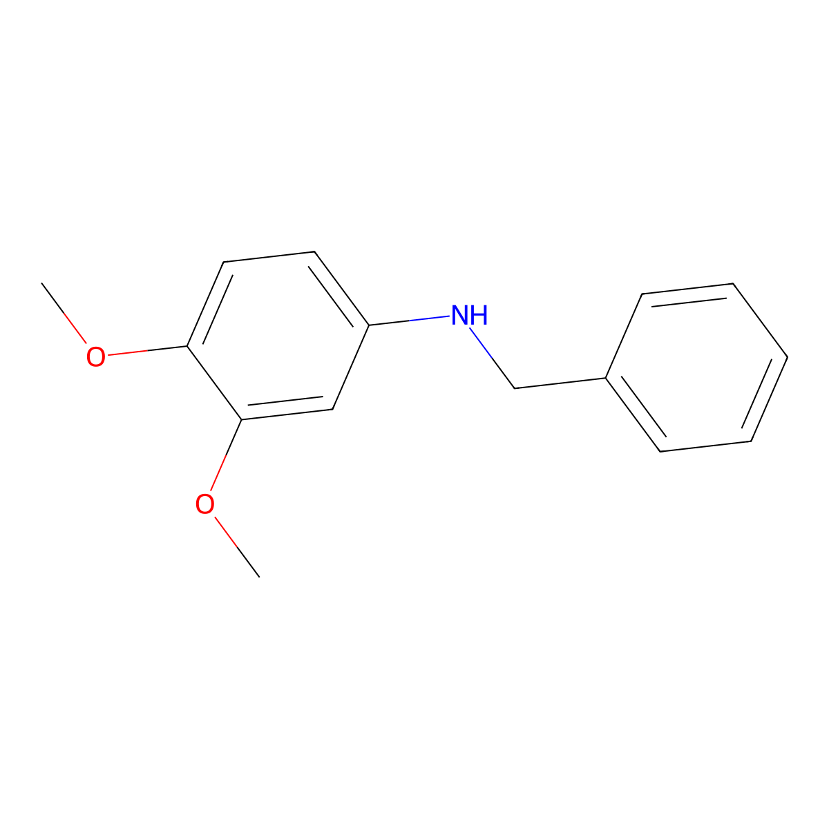 N-benzyl-3,4-dimethoxyaniline molecular structure, CAS 39217-14-6