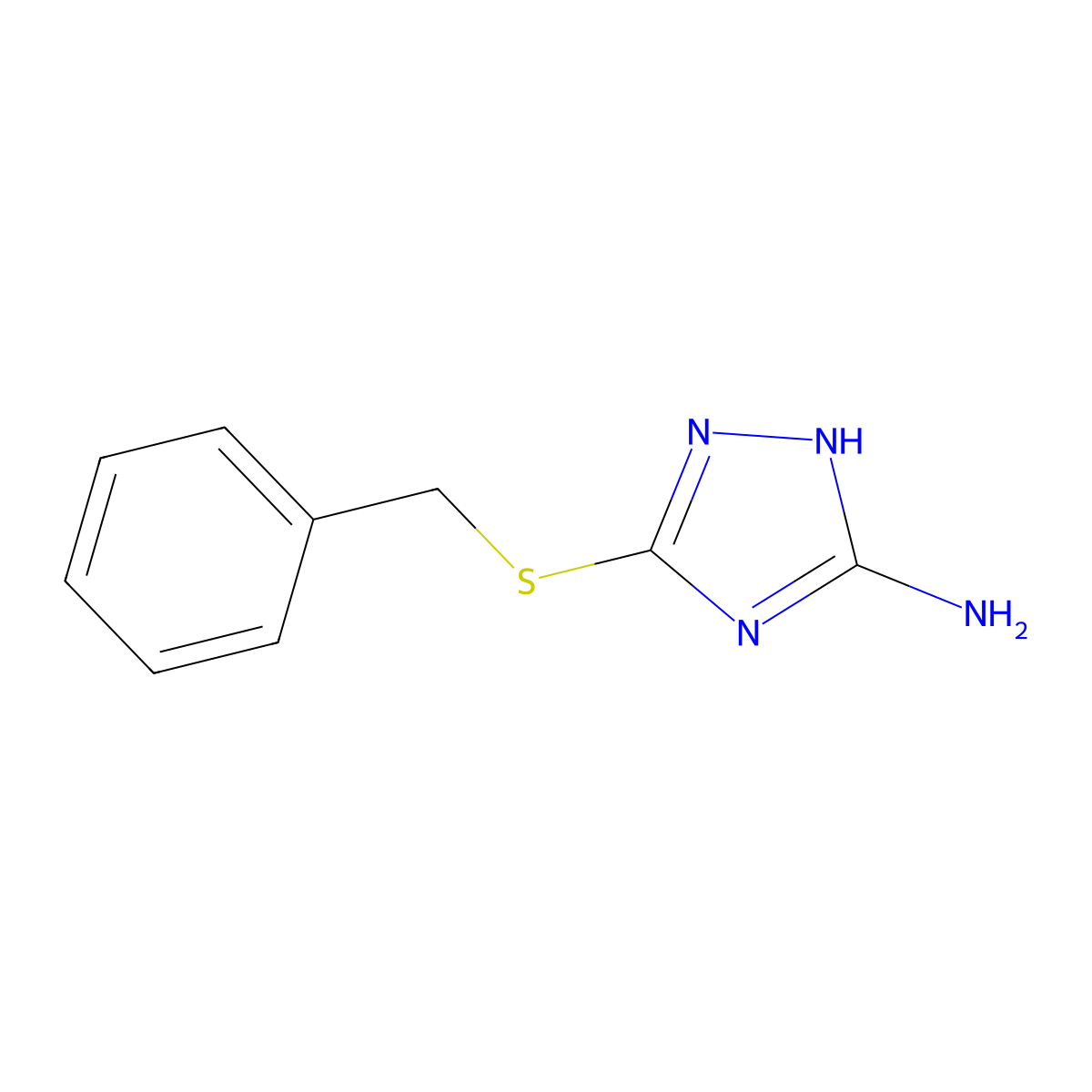 5-(benzylsulfanyl)-4H-1,2,4-triazol-3-amine molecular structure, CAS 3922-47-2