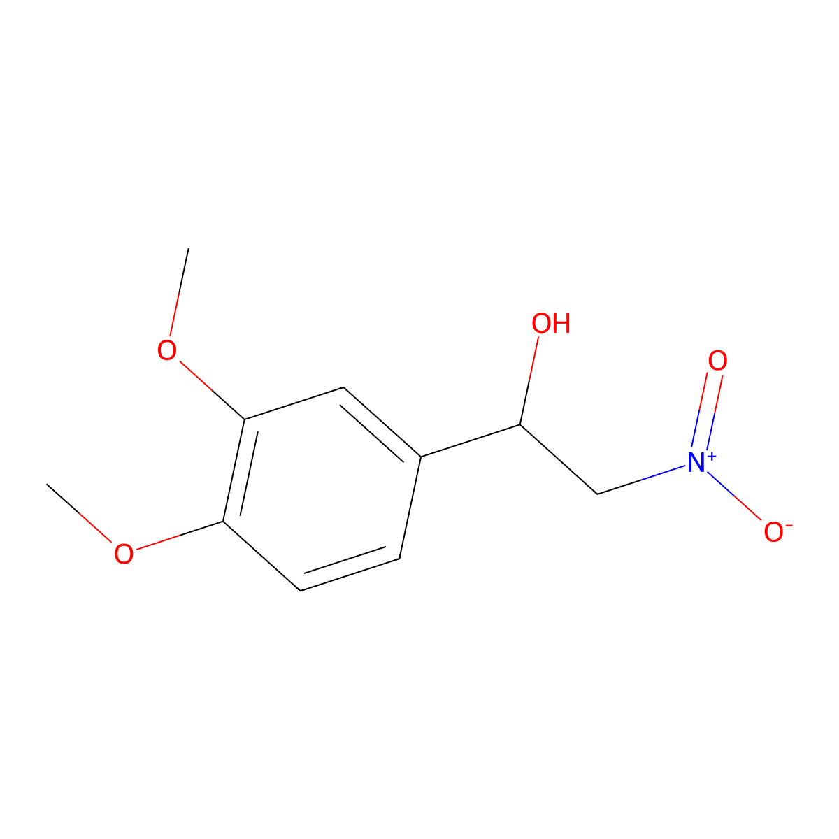 1-(3,4-Dimethoxyphenyl)-2-nitroethanol molecular structure, CAS 39220-86-5