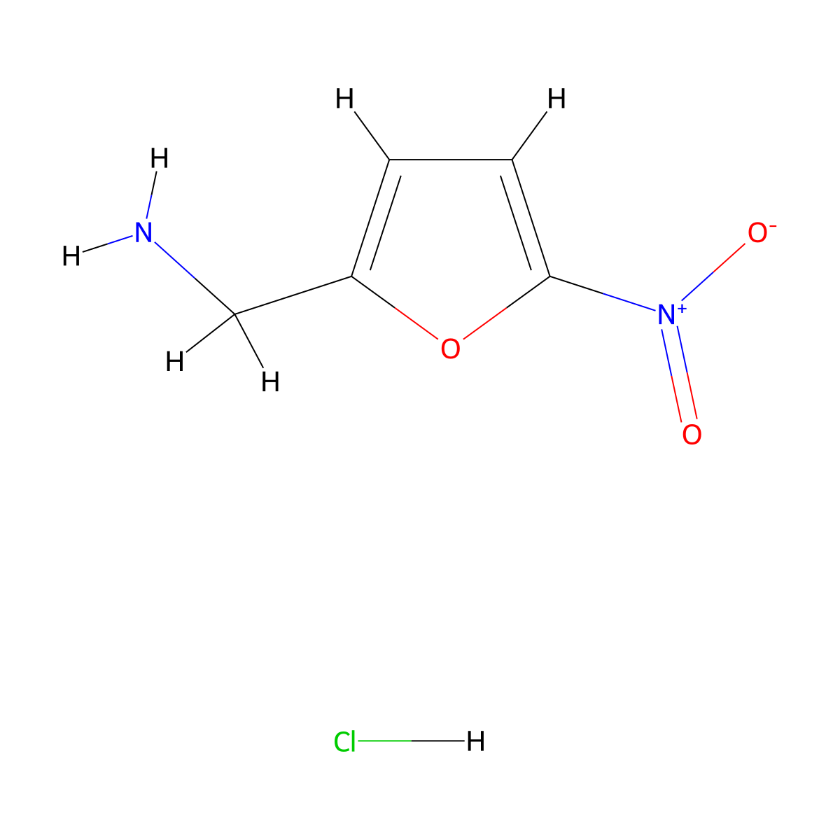 (5-Nitrofuran-2-yl)methanamine hydrochloride molecular structure, CAS 39221-63-1