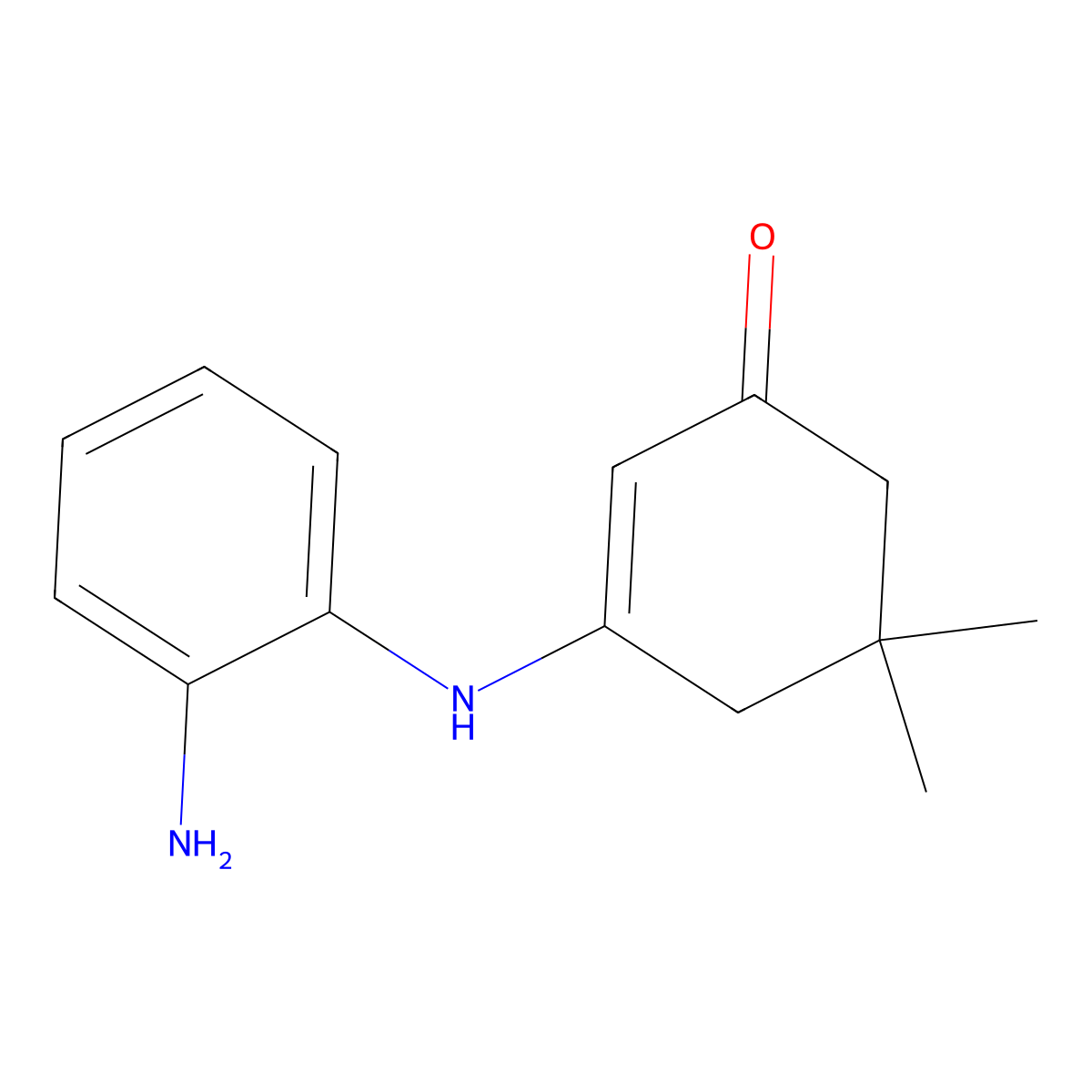 3-((2-Aminophenyl)amino)-5,5-dimethylcyclohex-2-enone molecular structure, CAS 39222-69-0