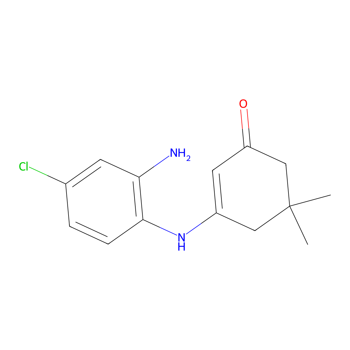 3-[(2-Amino-4-chlorophenyl)amino]-5,5-dimethylcyclohex-2-en-1-one molecular structure, CAS 39222-71-4