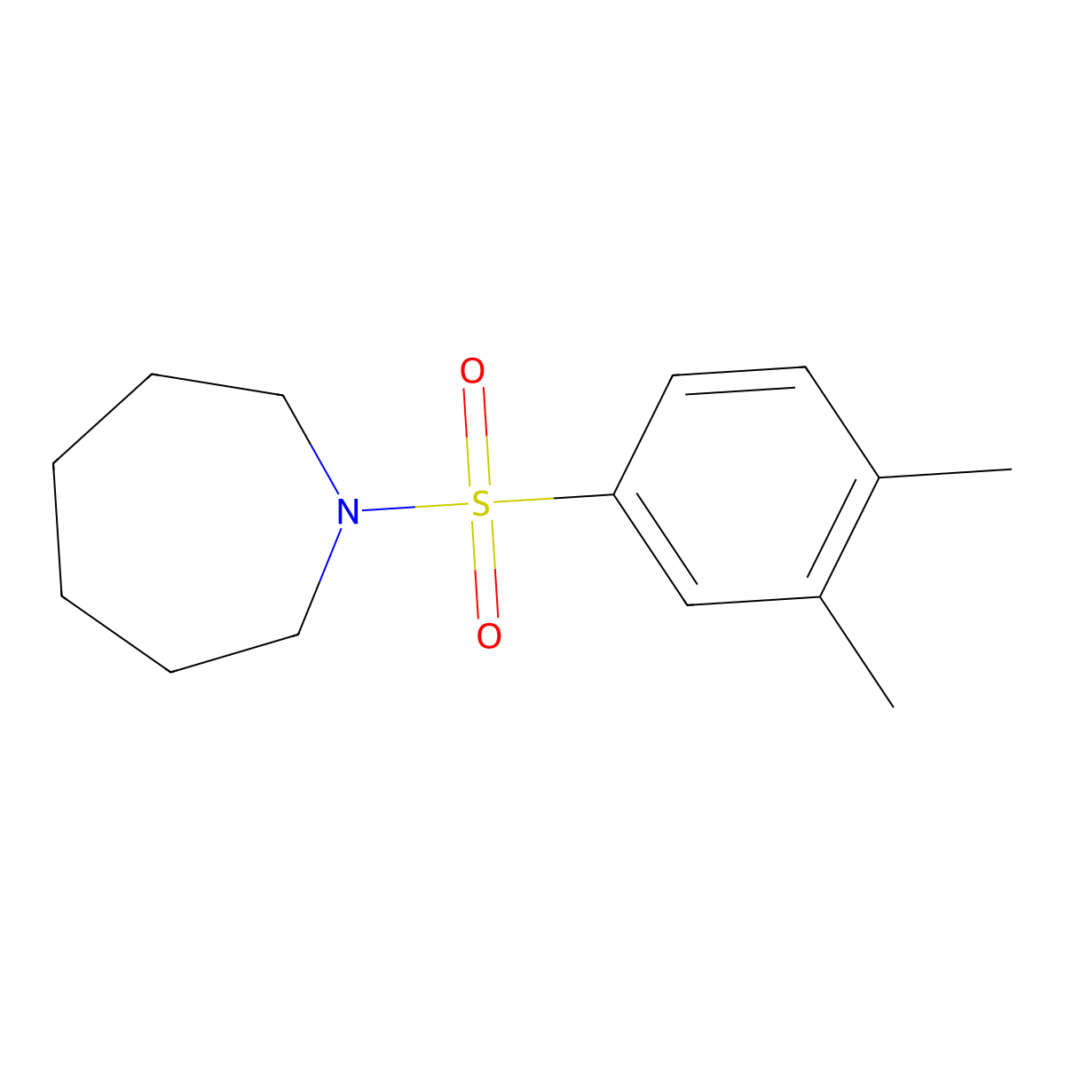 1-(3,4-Dimethylphenyl)sulfonylazepane molecular structure, CAS 392235-97-1