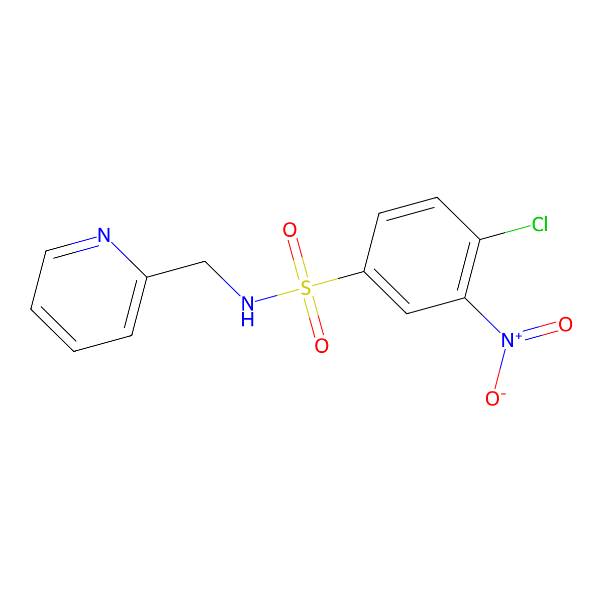 4-chloro-3-nitro-N-(pyridin-2-ylmethyl)benzenesulfonamide molecular structure, CAS 392236-00-9