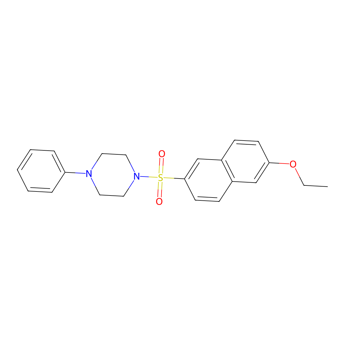 1-[(6-Ethoxynaphthalen-2-yl)sulfonyl]-4-phenylpiperazine molecular structure, CAS 392236-02-1