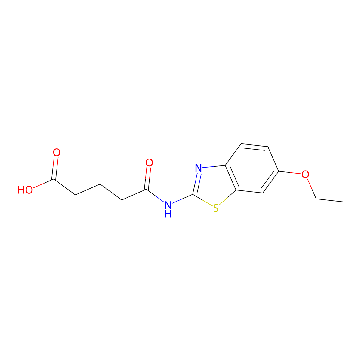 5-[(6-Ethoxy-1,3-benzothiazol-2-yl)amino]-5-oxopentanoic acid molecular structure, CAS 392236-03-2