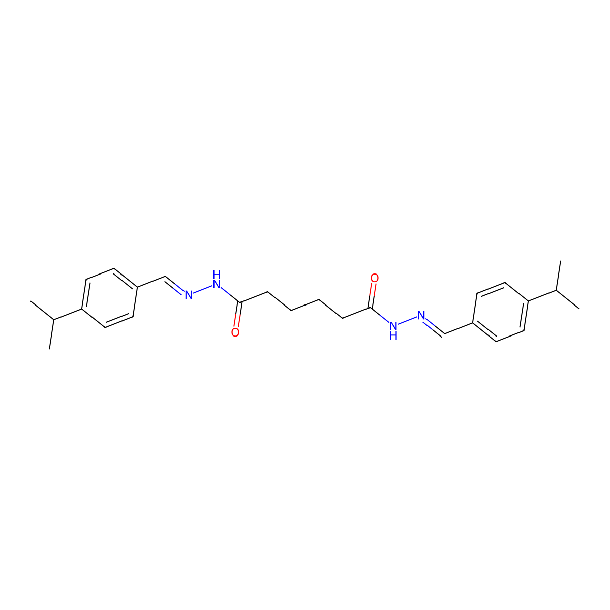 N'1,N'6-bis({[4-(propan-2-yl)phenyl]methylidene})hexanedihydrazide molecular structure, CAS 392236-05-4