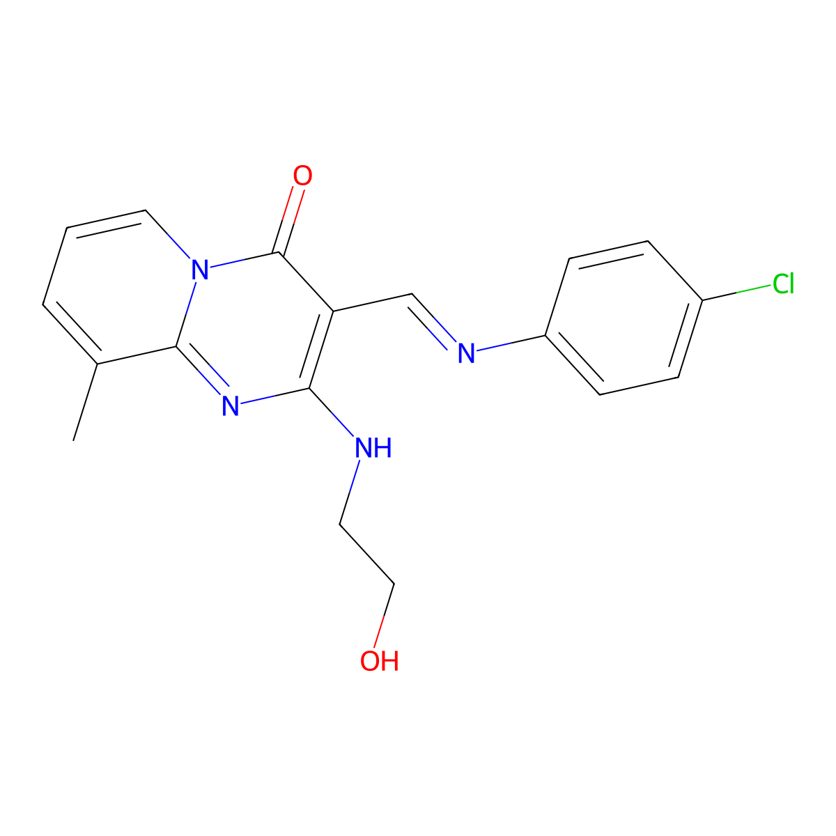 3-[(4-Chloroanilino)methylidene]-2-(2-hydroxyethylimino)-9-methyl-4-pyrido[1,2-a]pyrimidinone molecular structure, CAS 392236-22-5