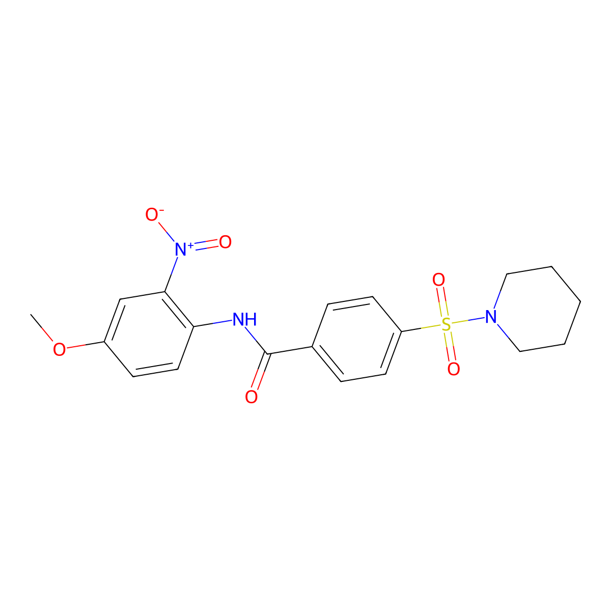N-(4-methoxy-2-nitrophenyl)-4-piperidin-1-ylsulfonylbenzamide molecular structure, CAS 392236-27-0