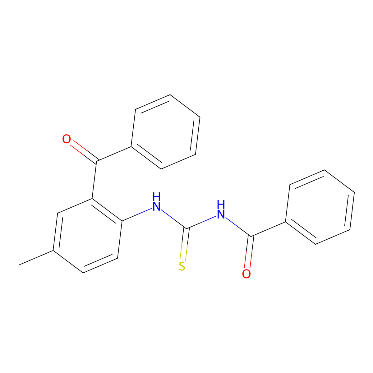 N-((2-benzoyl-4-methylphenyl)carbamothioyl)benzamide molecular structure, CAS 392236-28-1