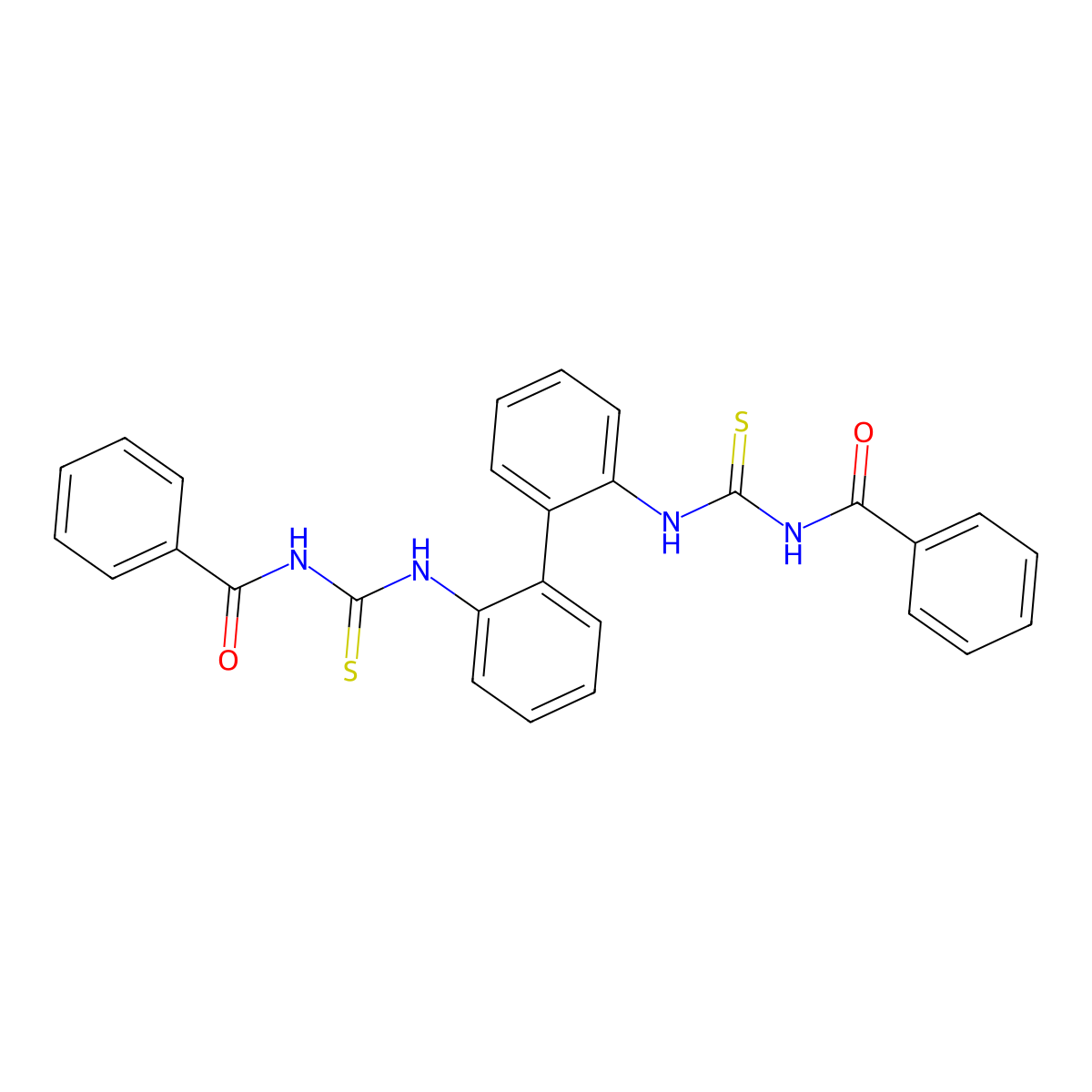 N-[[2-[2-(benzoylcarbamothioylamino)phenyl]phenyl]carbamothioyl]benzamide molecular structure, CAS 392236-29-2