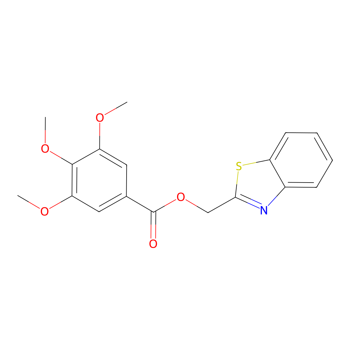 1,3-Benzothiazol-2-ylmethyl 3,4,5-trimethoxybenzoate molecular structure, CAS 392236-33-8