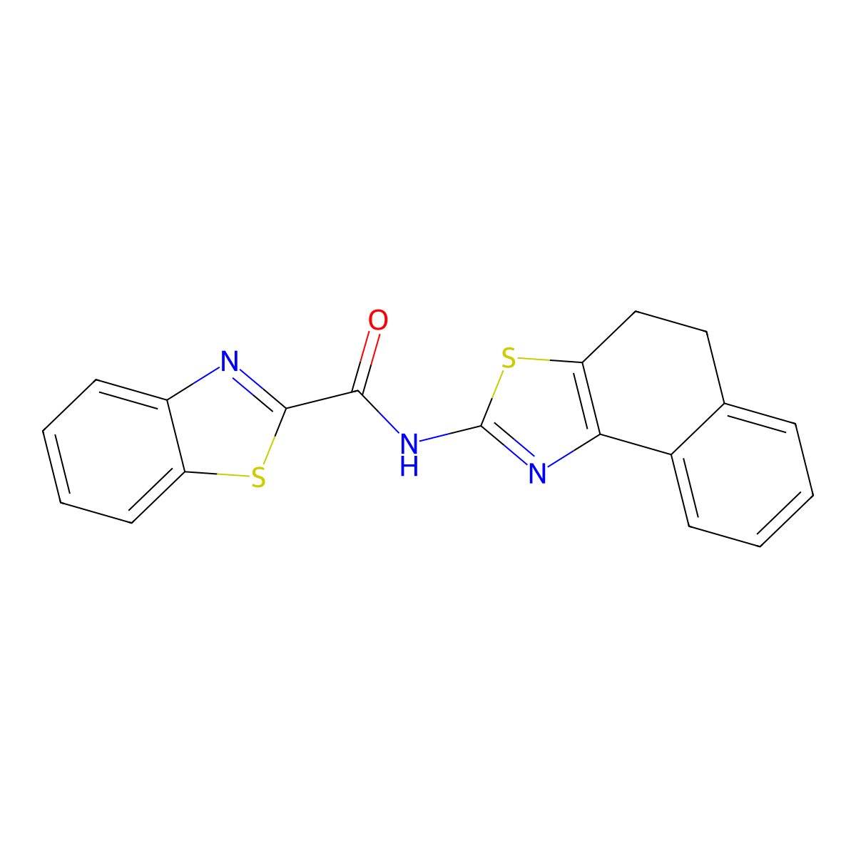 N-(4,5-dihydronaphtho[1,2-d]thiazol-2-yl)benzo[d]thiazole-2-carboxamide molecular structure, CAS 392236-45-2