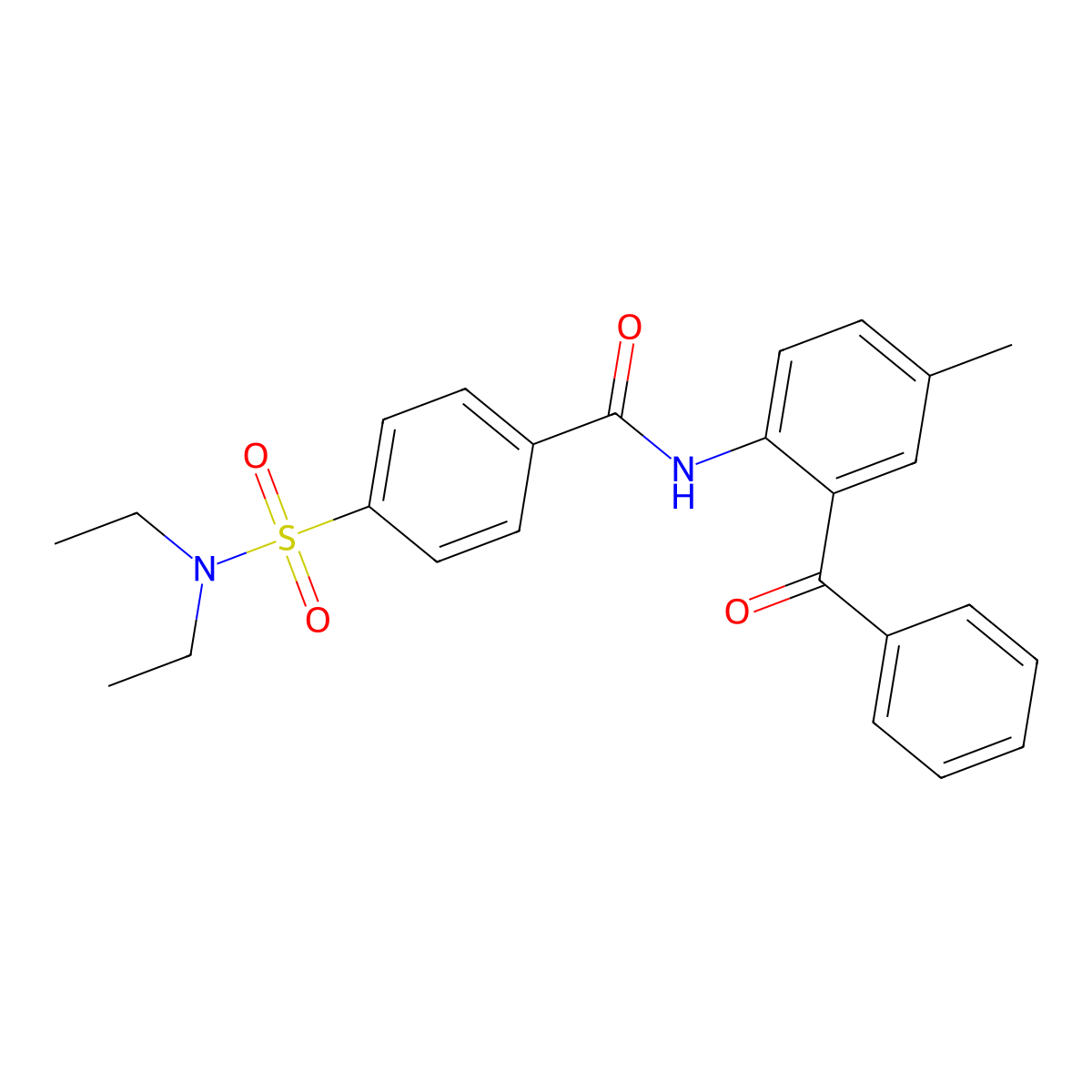 N-(2-benzoyl-4-methylphenyl)-4-(diethylsulfamoyl)benzamide molecular structure, CAS 392236-68-9
