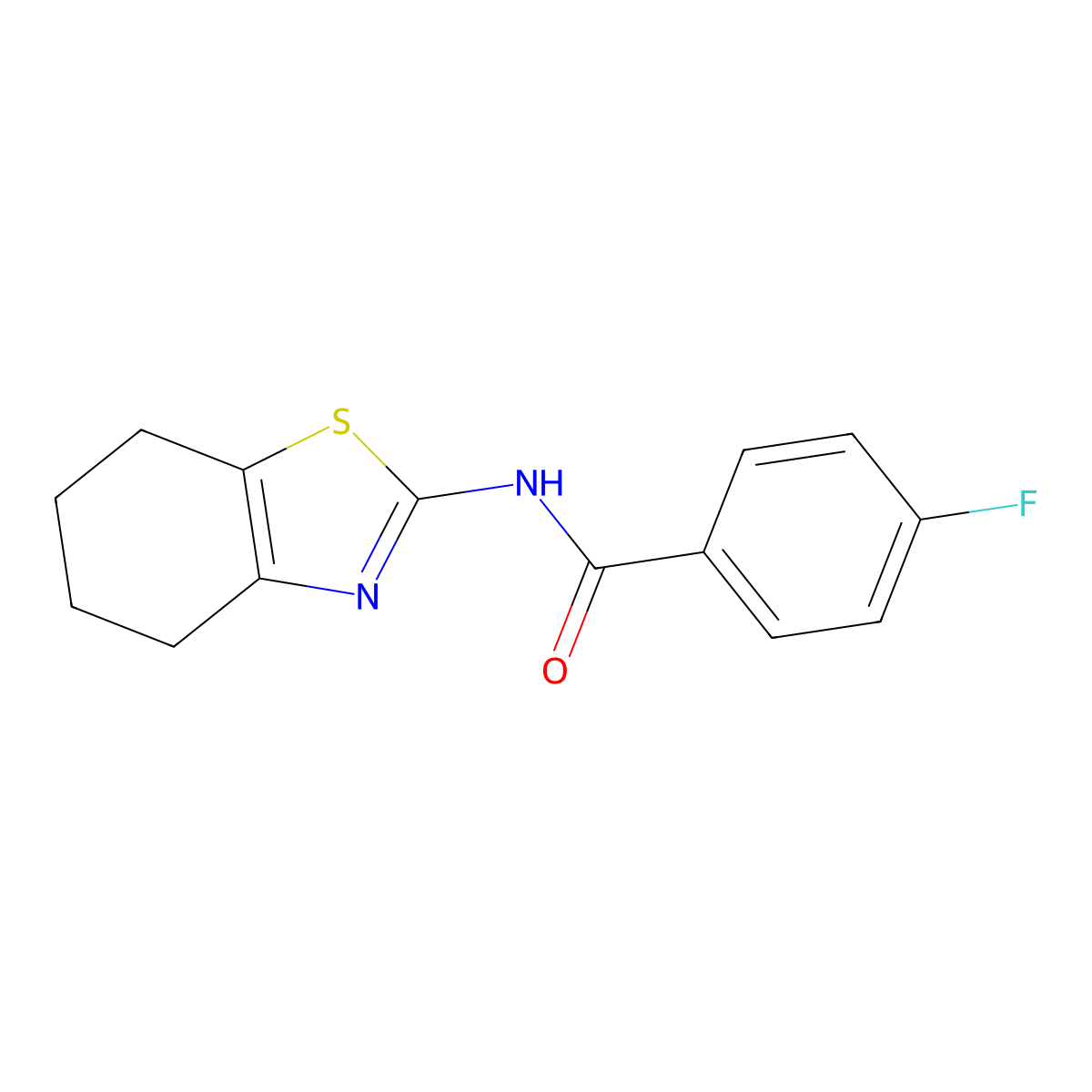 4-fluoro-N-(4,5,6,7-tetrahydro-1,3-benzothiazol-2-yl)benzamide molecular structure, CAS 392236-74-7