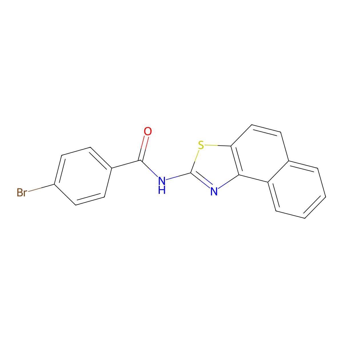 N-benzo[e][1,3]benzothiazol-2-yl-4-bromobenzamide molecular structure, CAS 392236-76-9