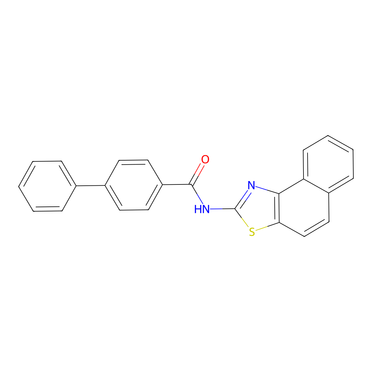 N-benzo[e][1,3]benzothiazol-2-yl-4-phenylbenzamide molecular structure, CAS 392236-80-5