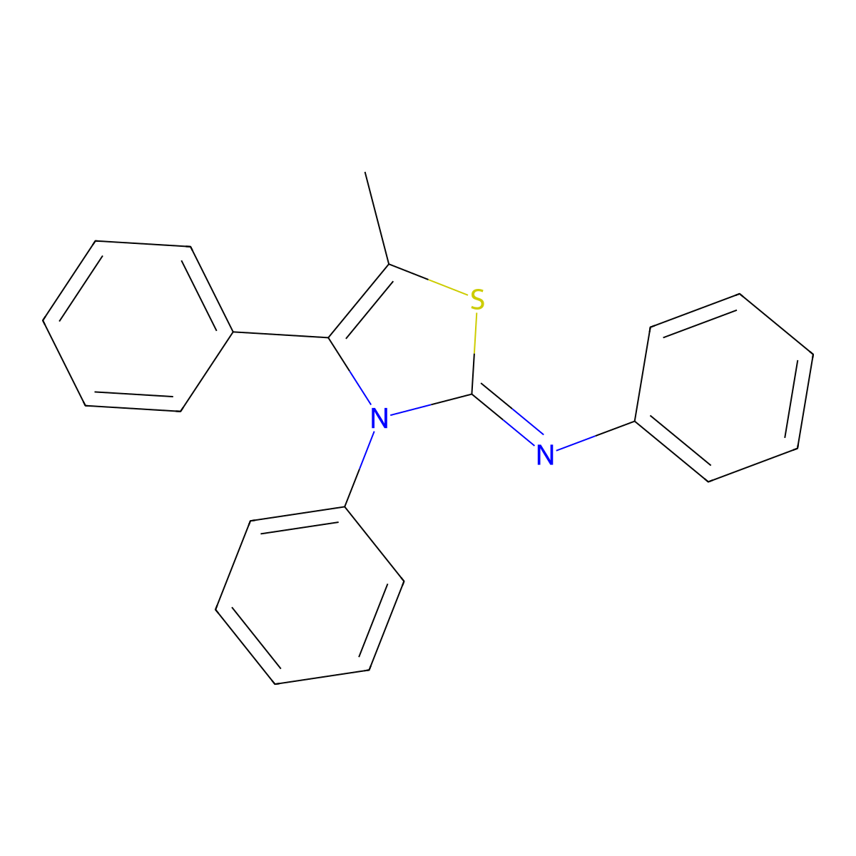 5-methyl-N,3,4-triphenyl-1,3-thiazol-2-imine molecular structure, CAS 392236-95-2