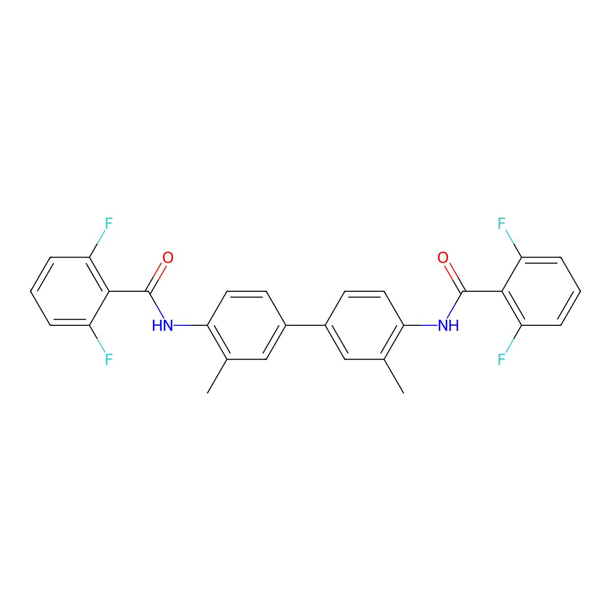 N-[4-[4-[(2,6-difluorobenzoyl)amino]-3-methylphenyl]-2-methylphenyl]-2,6-difluorobenzamide molecular structure, CAS 392237-04-6